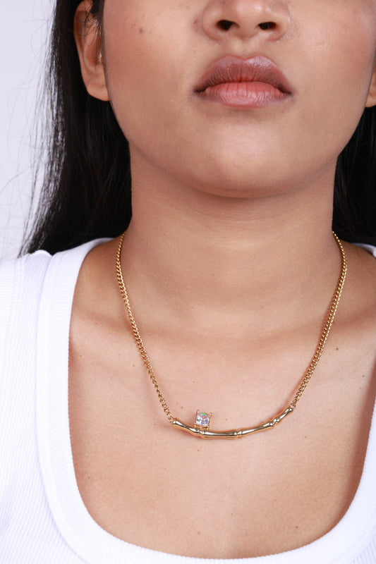 Sora Bamboo Solitaire Necklace