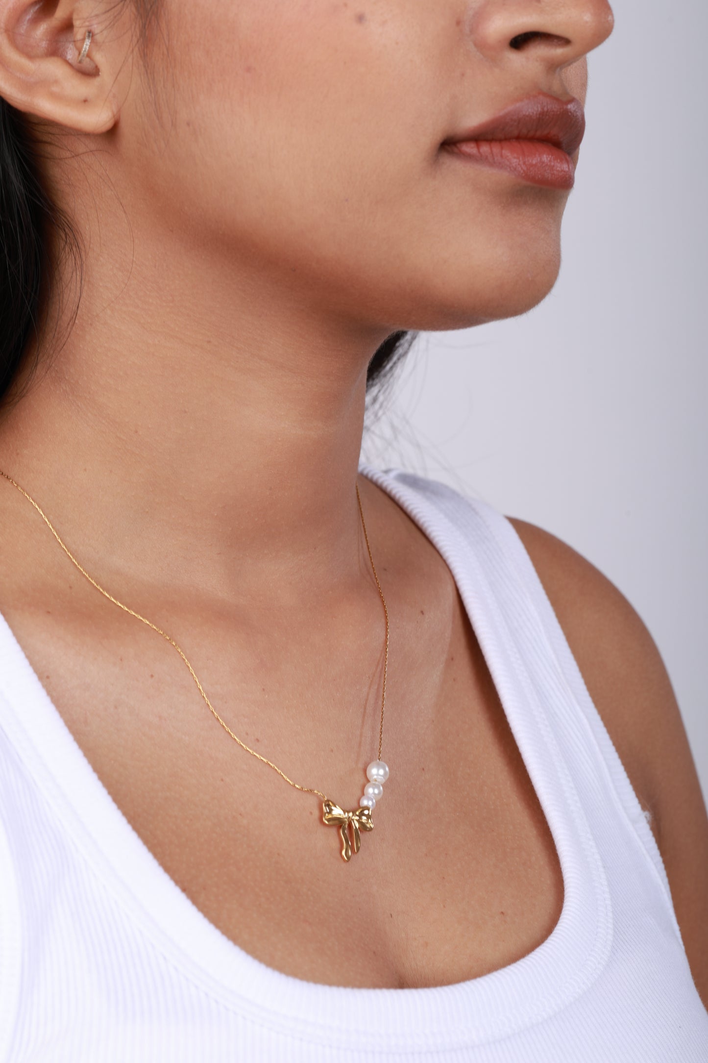 Colette Bow & Pearl Necklace