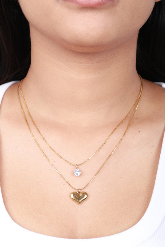 Bijou Duo Heart Necklace