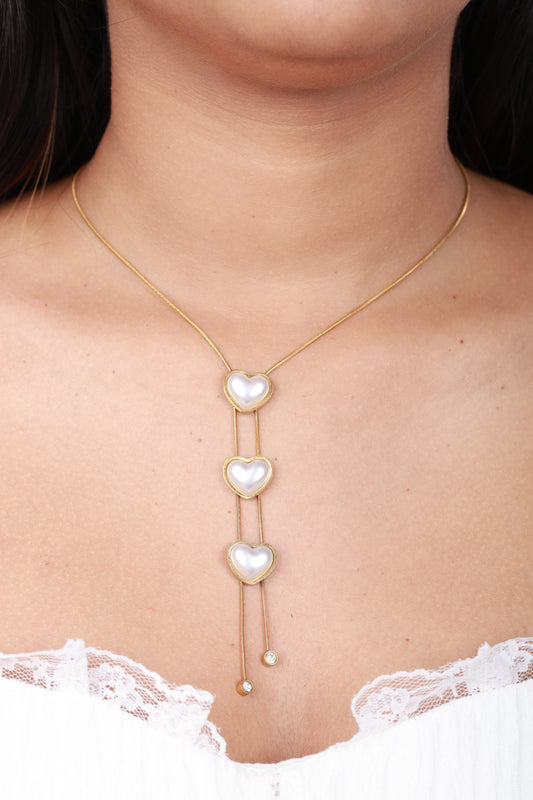 Amoura Triple Heart Drop Necklace