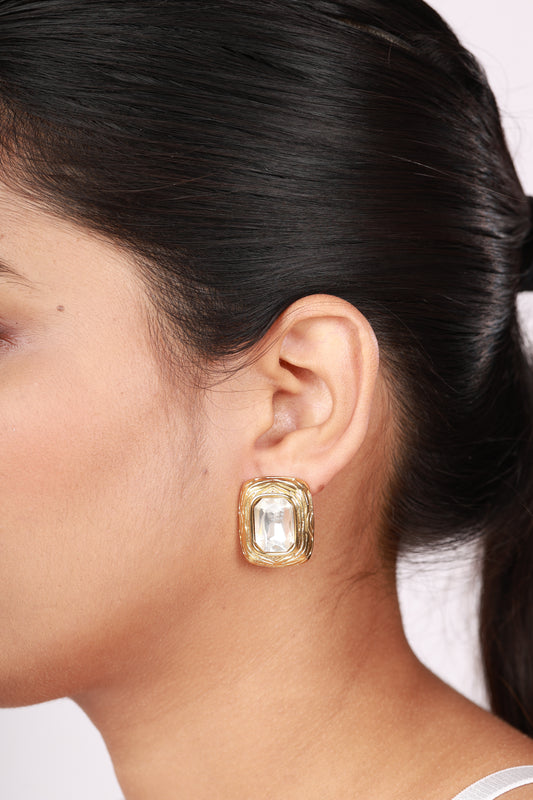 Regalia Crystal Studs – Gold & Blush