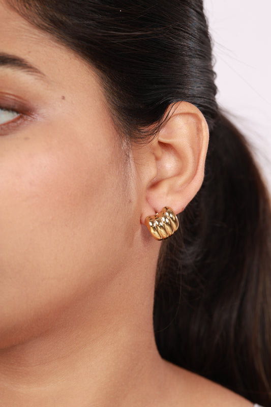 Siena Ridged Huggie Hoops