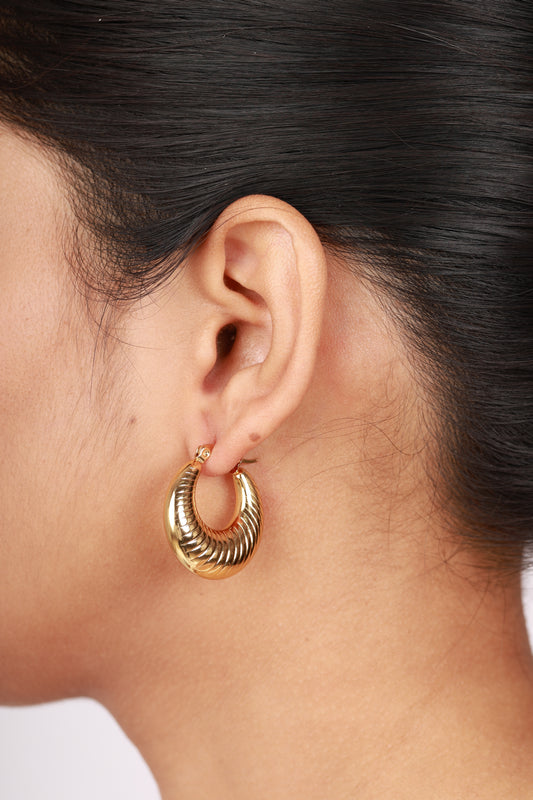Vira Textured Dome Hoops