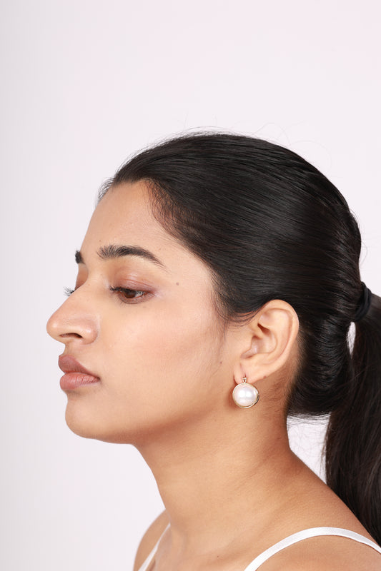 Aurora Dome Pearl Earrings