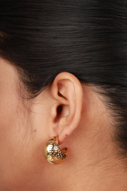 Lunar Bloom Crescent Hoops