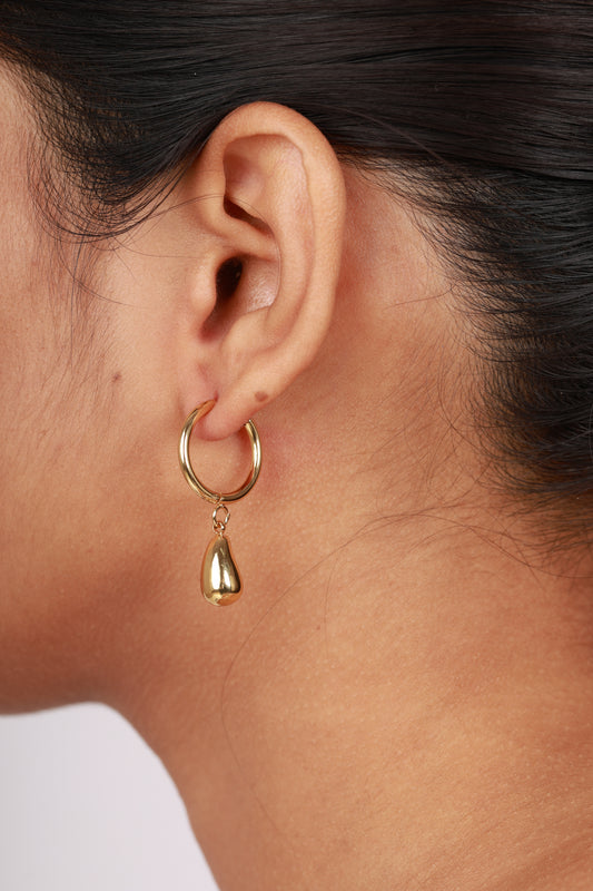 Lustre Drop Hoop Earrings