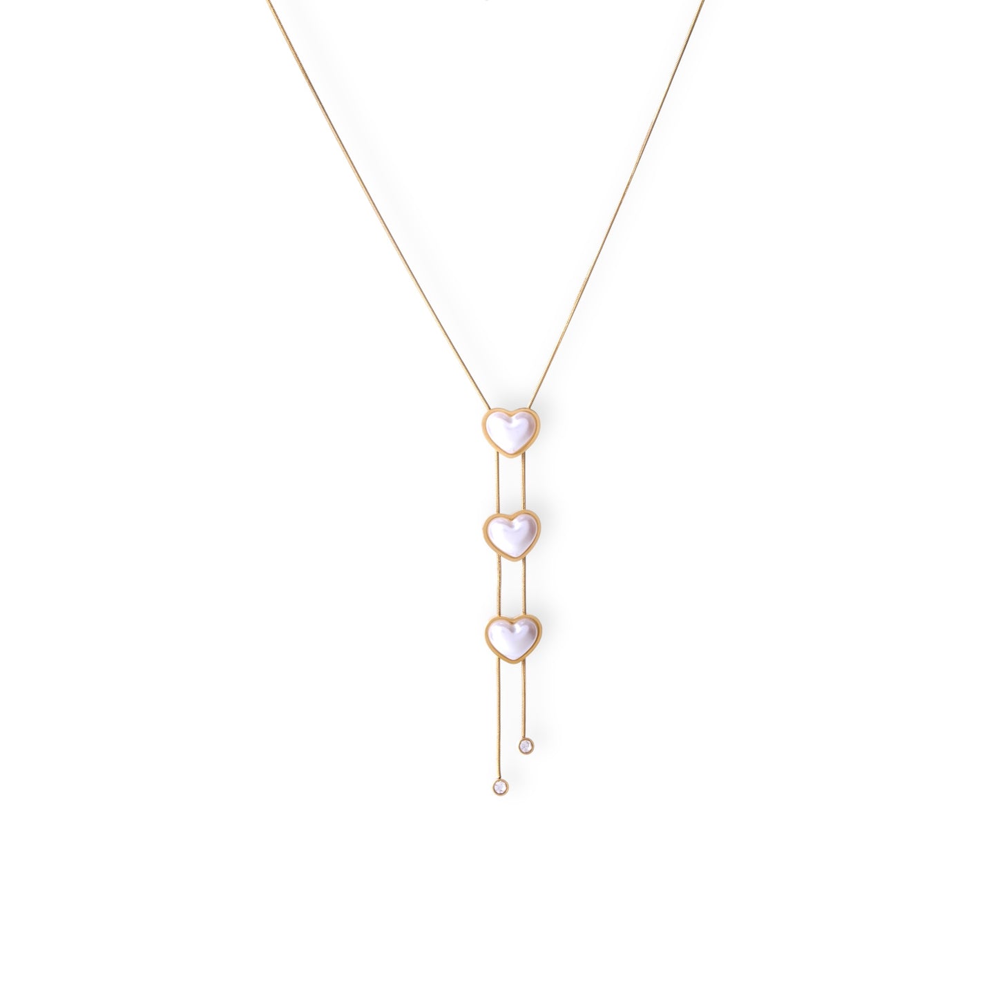 Amoura Triple Heart Drop Necklace