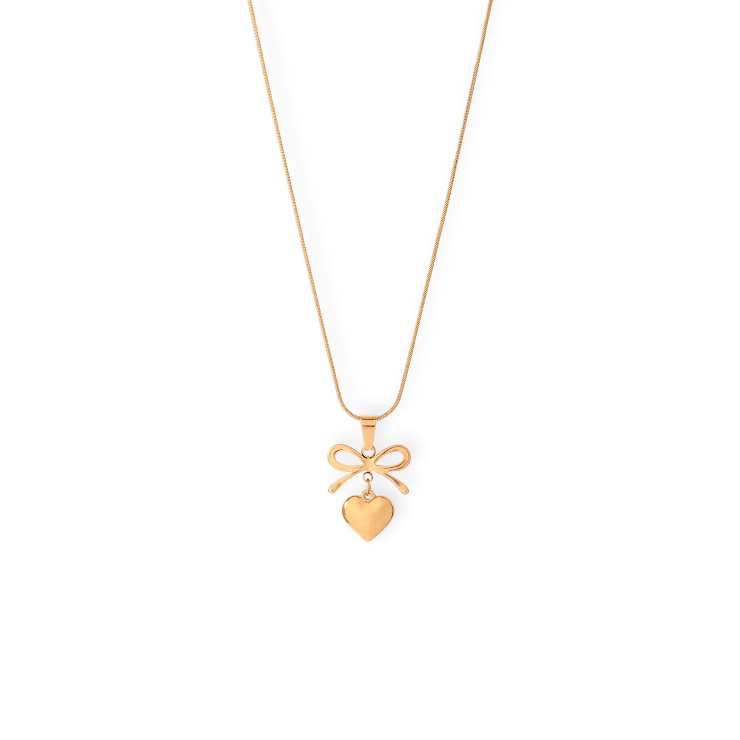 Belle Bow Heart Necklace