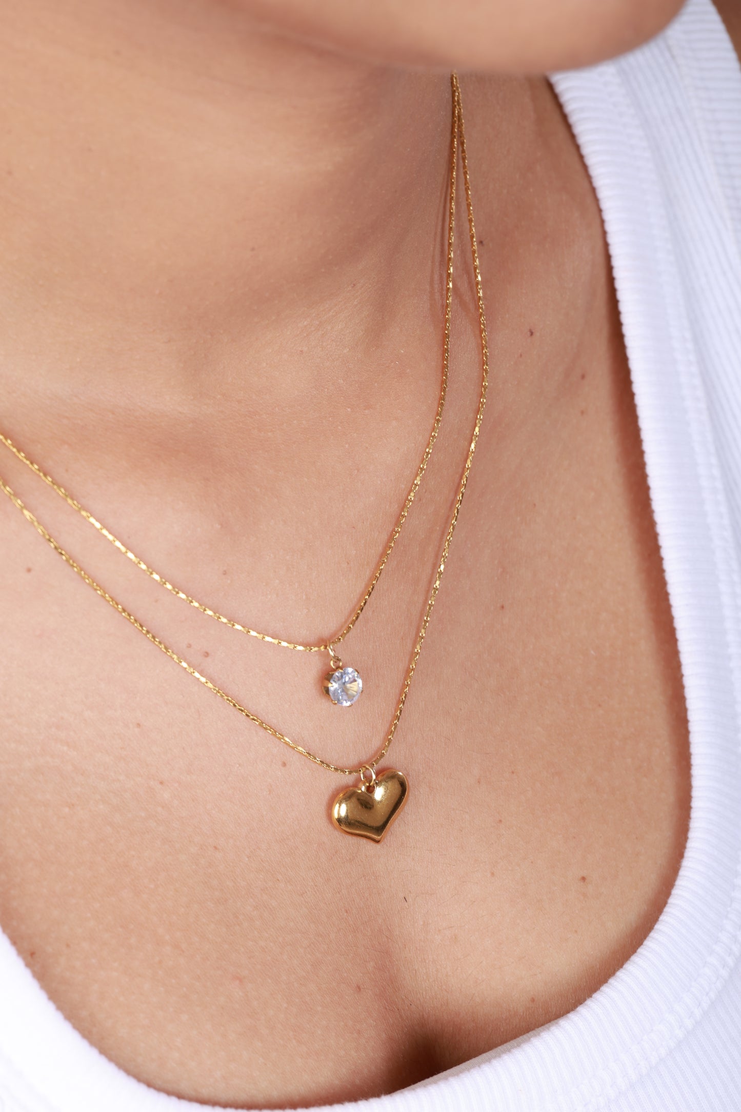Bijou Duo Heart Necklace