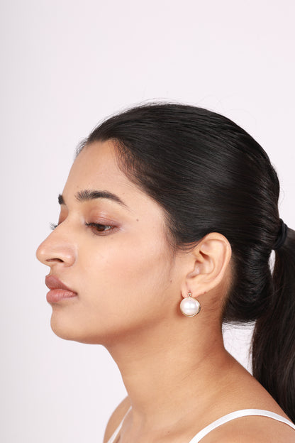 Aurora Dome Pearl Earrings