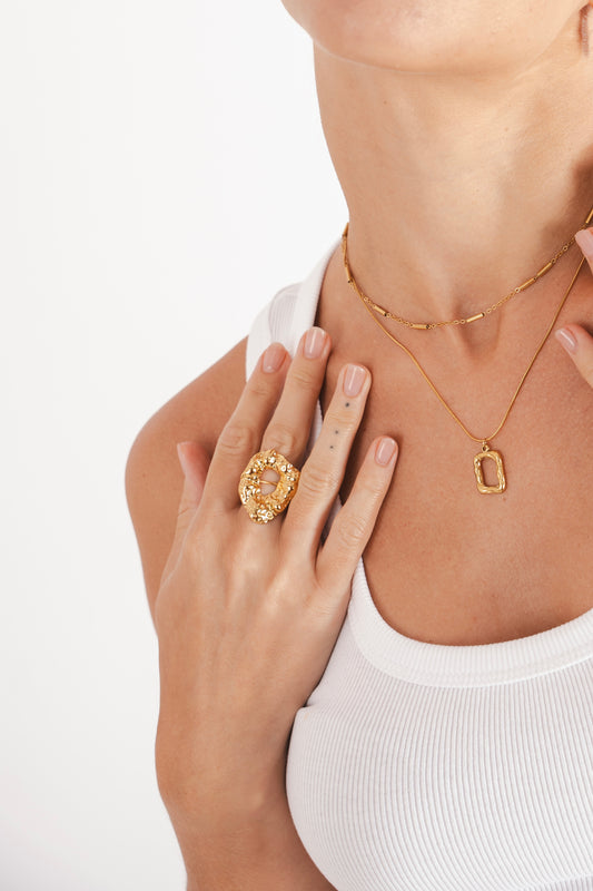 Gilded Tidal Ring
