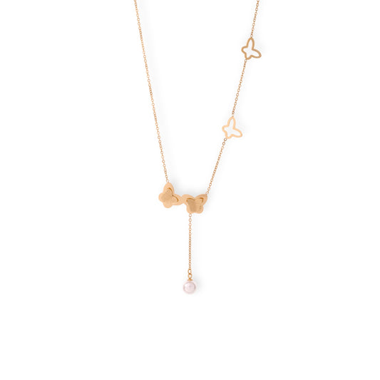 Papillette Pearl Drop Necklace