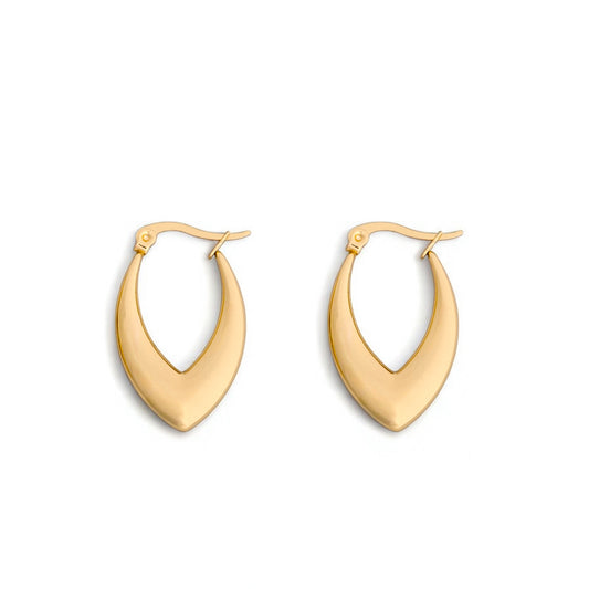 Vera V-Curve Hoop Earrings