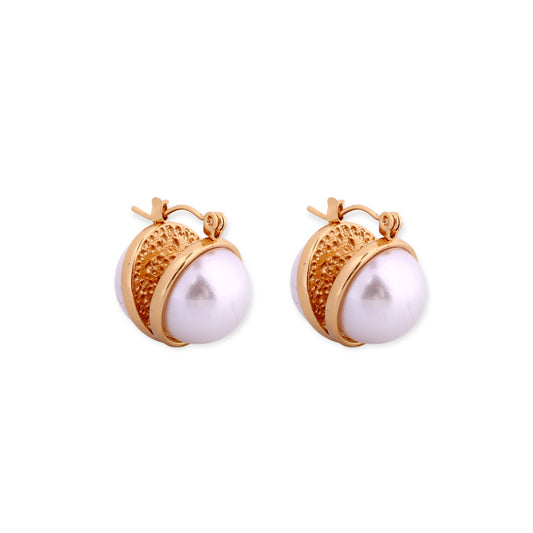 Aurora Dome Pearl Earrings