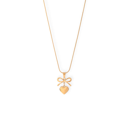 Belle Bow Heart Necklace