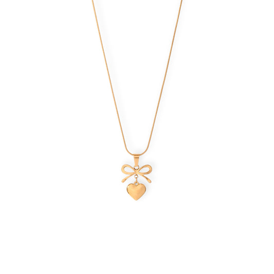 Belle Bow Heart Necklace