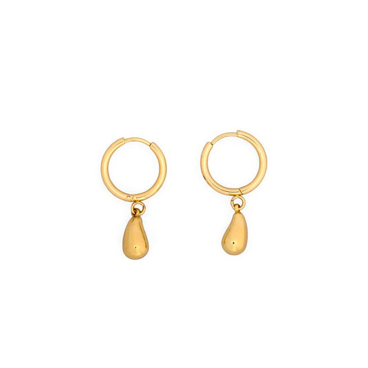 Lustre Drop Hoop Earrings